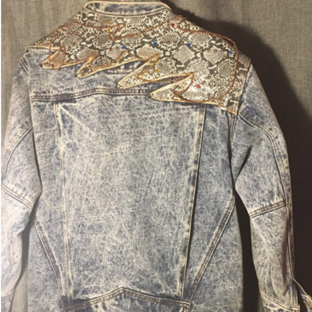 This vintage snake skin Jean Jacket